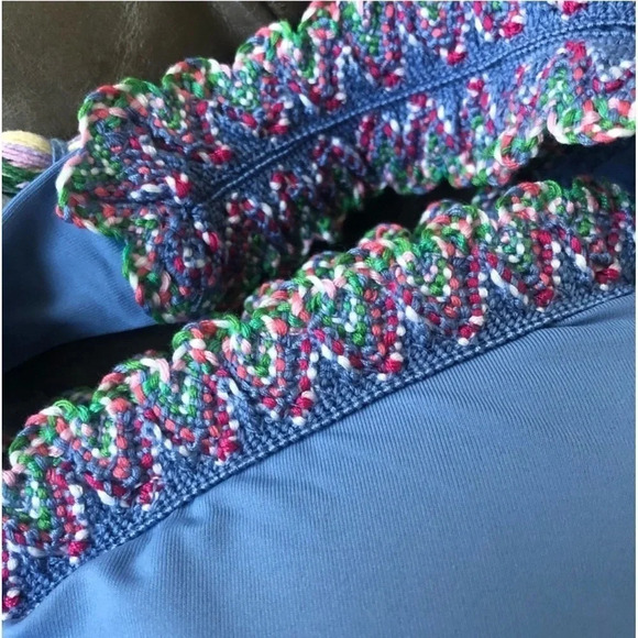 New Becca Mardi Gras One piece swimsuit mist crochet plus size bathing suit swim - Picture 14 of 16